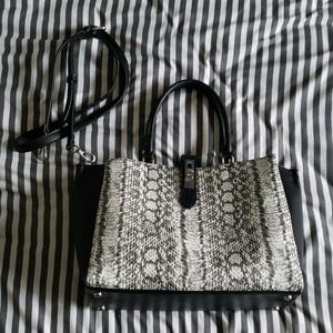 Snakeprint python purse w/ removable strap